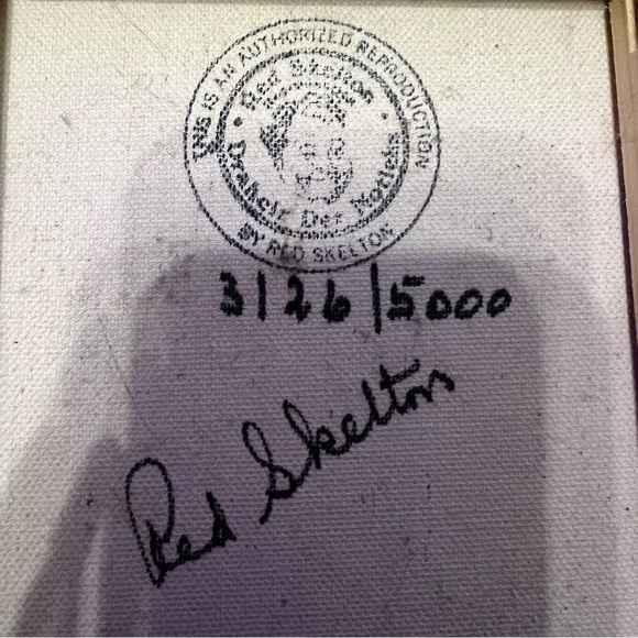 Set of 3 Red Skelton print on canvas with frame-signed  with frames - Picture 14 of 16